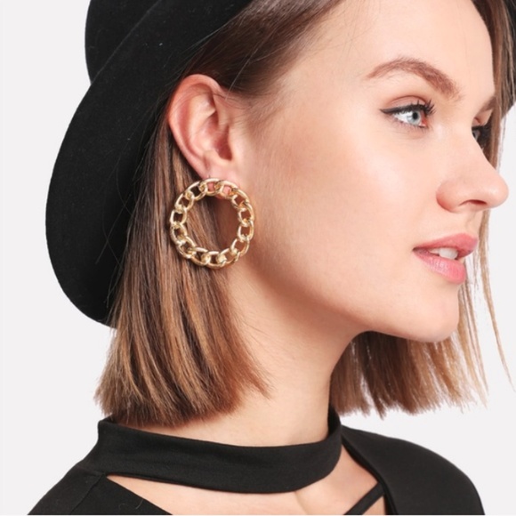 Gold Hoop Earrings - Picture 2 of 3